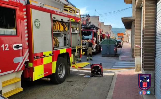 Un incendio en una vivienda en Sangonera acaba con la vida de un perro y varios pájaros