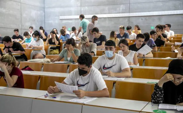 Ebau 2022 exam in Murcia, in a file image.