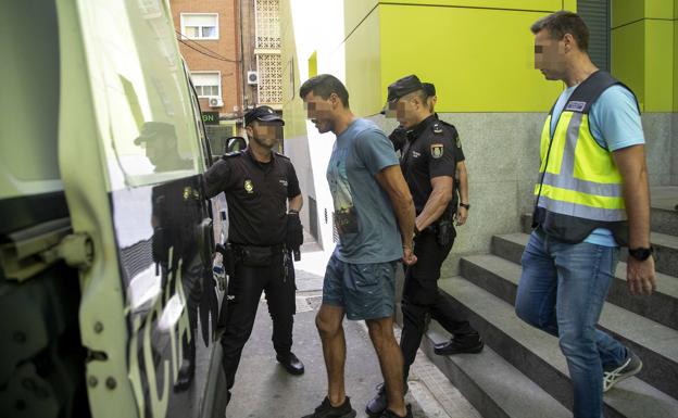One of those arrested for alleged assaults on police officers in Cartagena, this Wednesday.