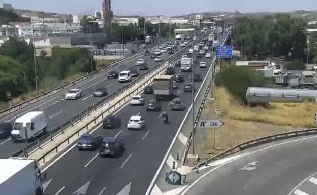 La A-7 a su paso por Murcia, uno de los puntos del país con más atascos en la operación salida