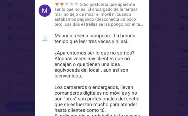 La respuesta viral de un bar a un cliente que critica que los camareros utilicen el móvil mientras trabajan