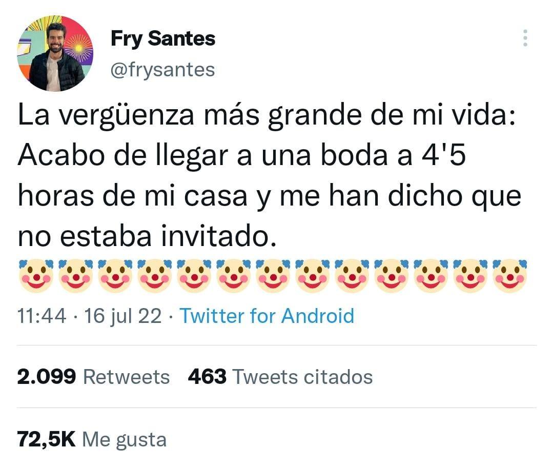 Viaja para ir a la boda de un familiar y cuando llega se da cuenta de que no estaba invitado