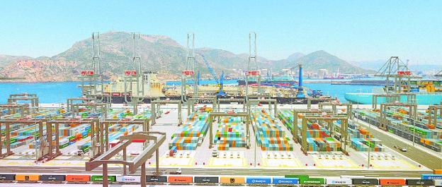 Recreation of what the new Barlomar terminal would look like, with Mount San Julián in the background. 