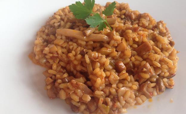 Arroz con setas variadas