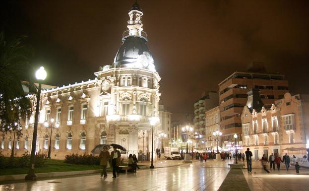The City Hall of Cartagena illuminated at night, in a file image. 