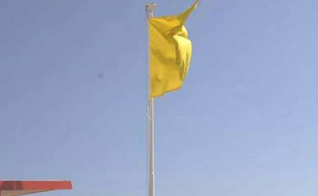 Yellow flag on Las Sirenas beach, in a file image.