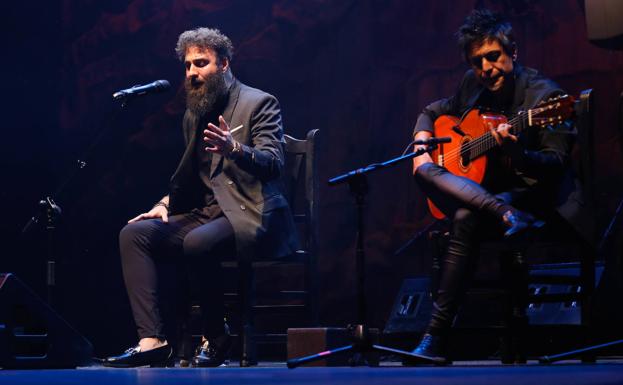 José Plantón Heredia, one of the finalists in the cante category, in his performance this Friday.