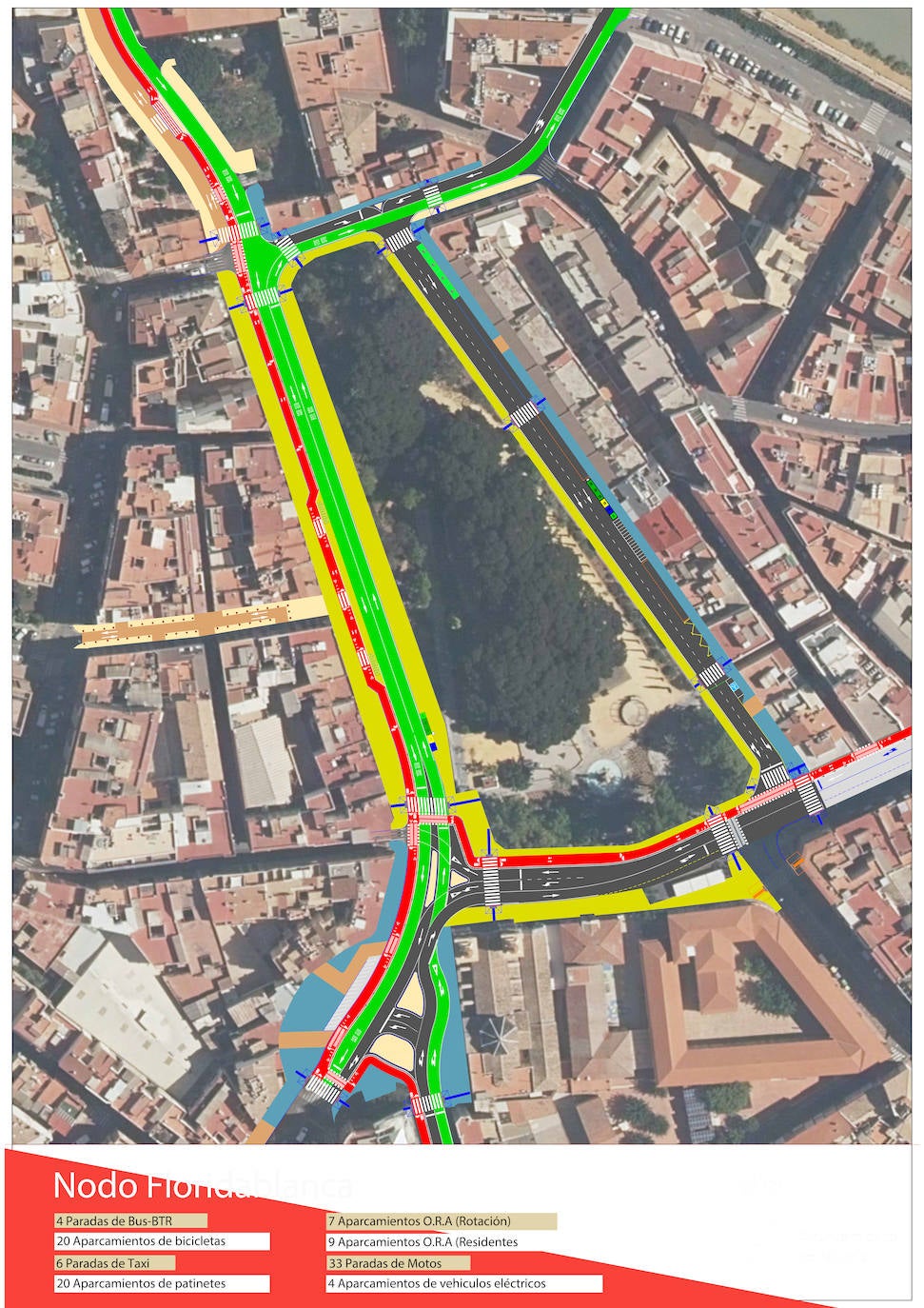 Recreación del nodo intermodal que se construirá en la Circular de Murcia