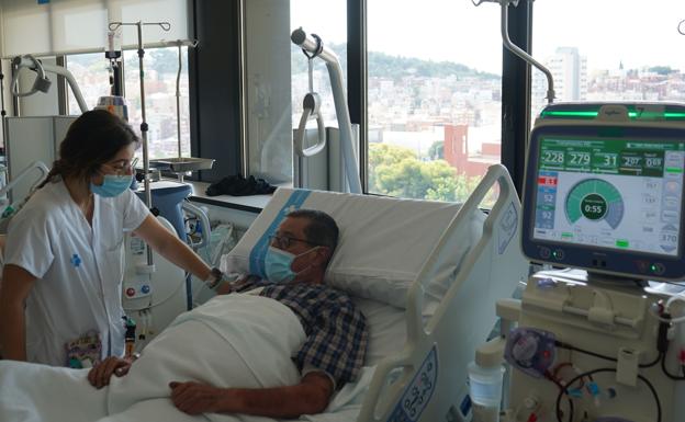 A patient with kidney disease is treated at the Vall d'Hebron Hospital. 