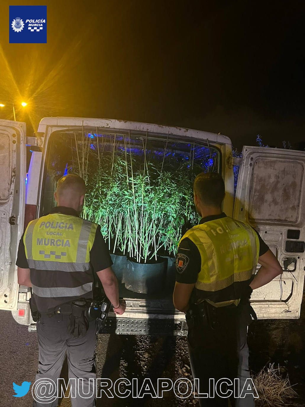 Interceptan una furgoneta con 23 plantas de marihuana en Murcia