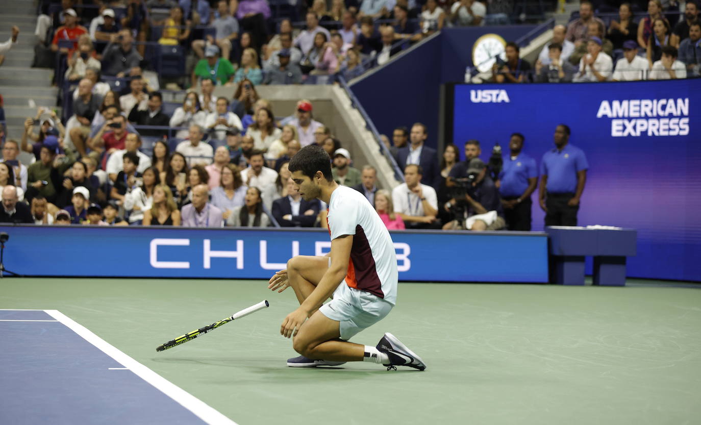 Así celebró Alcaraz la victoria ante Tiafoe