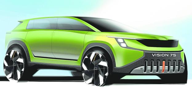 Primeros bocetos del exterior del Škoda Vision 7S