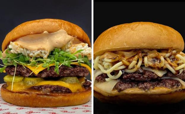The two hamburgers offered by the GoXO food truck in Alicante./