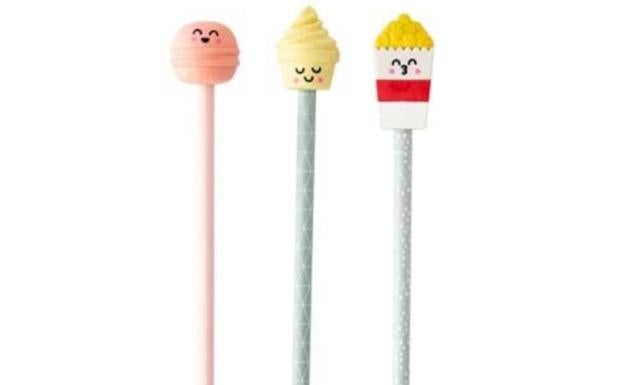 Prohíben la venta de unos lápices de Mr. Wonderful por contener gomas con forma de gominolas