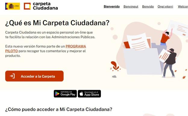 Así es Mi Carpeta Ciudadana, la web que reúne toda la información que tiene el Gobierno sobre ti