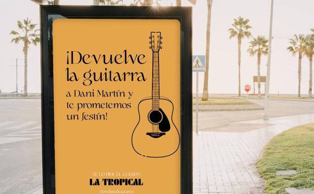 Un restaurante de Los Alcázares ofrece «un festín» a quien devuelva la guitarra robada de Dani Martín