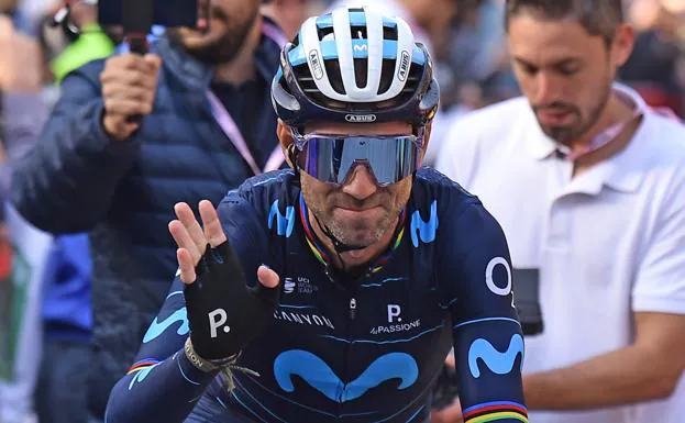 Valverde, in the last stage of the Giro de Lombardía, his last race as a professional. 