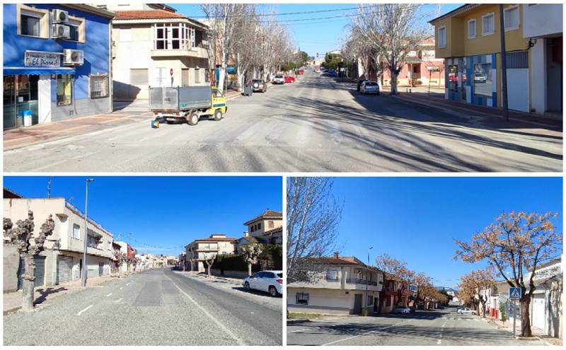 Fomento invierte en la mejora de la seguridad vial de las travesías del centro y pedanías de Bullas