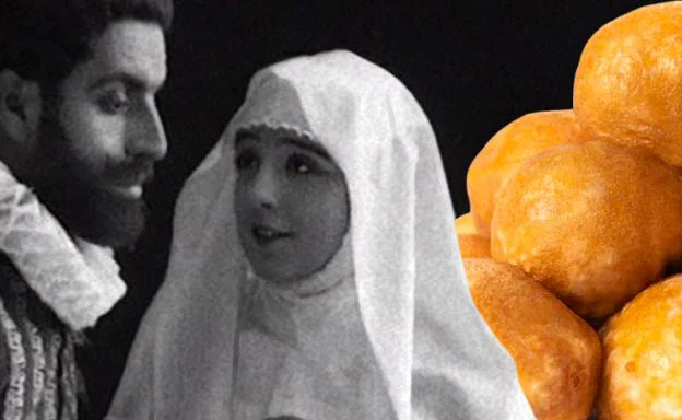 Image from the film 'Don Juan Tenorio' (1922) and wind fritters.