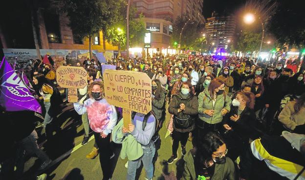 Demonstration on 25-N for the eradication of violence against women, last year in Murcia. 