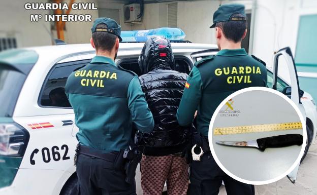 Detenido en la pedanía murciana de Alquerías por intentar apuñalar al dueño de una finca que atracó