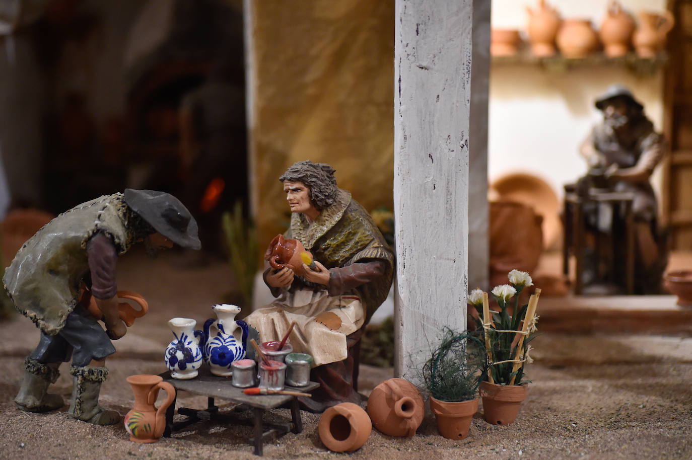 La inaguración del belén de la iglesia de San Esteban de Murcia, en imágenes