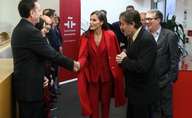 Letizia apuesta todo al rojo en su estreno en Los Ángeles