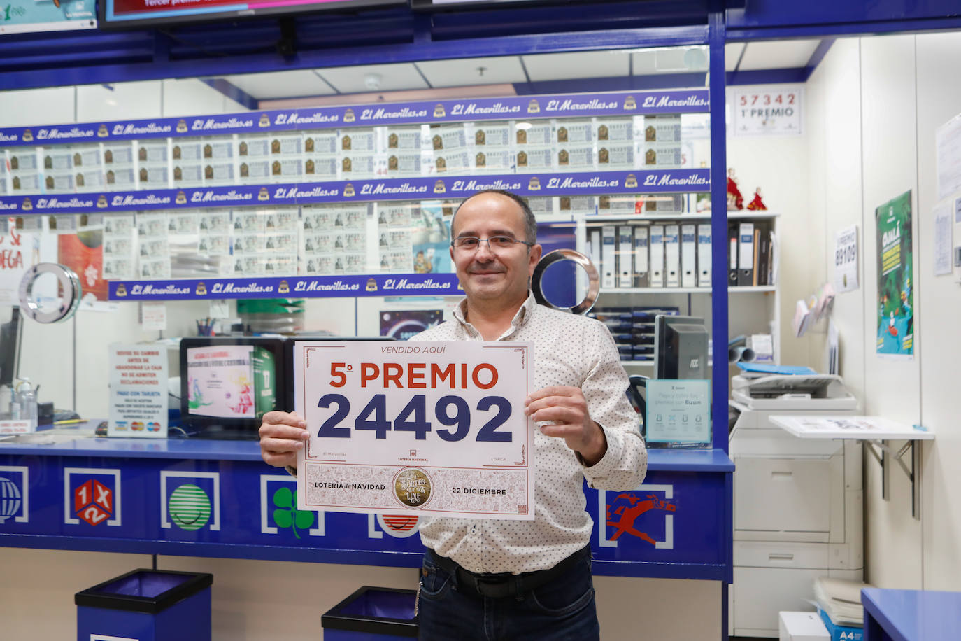 Un quinto premio deja más de un millón de euros en Lorca y Fortuna