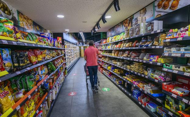 A customer in a supermarket in Murcia, in a file photo.
