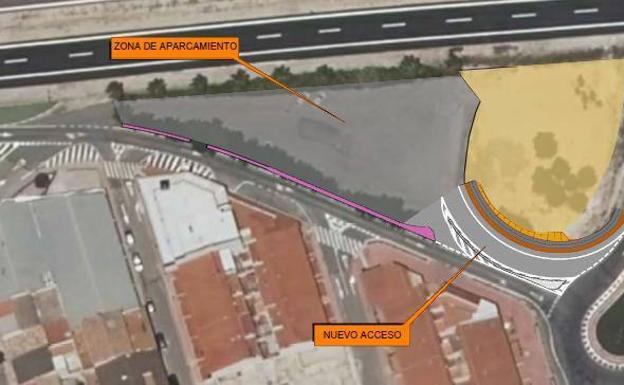 El aparcamiento del cruce de la salida a la pedanía bullense La Copa tendrá un acceso directo
