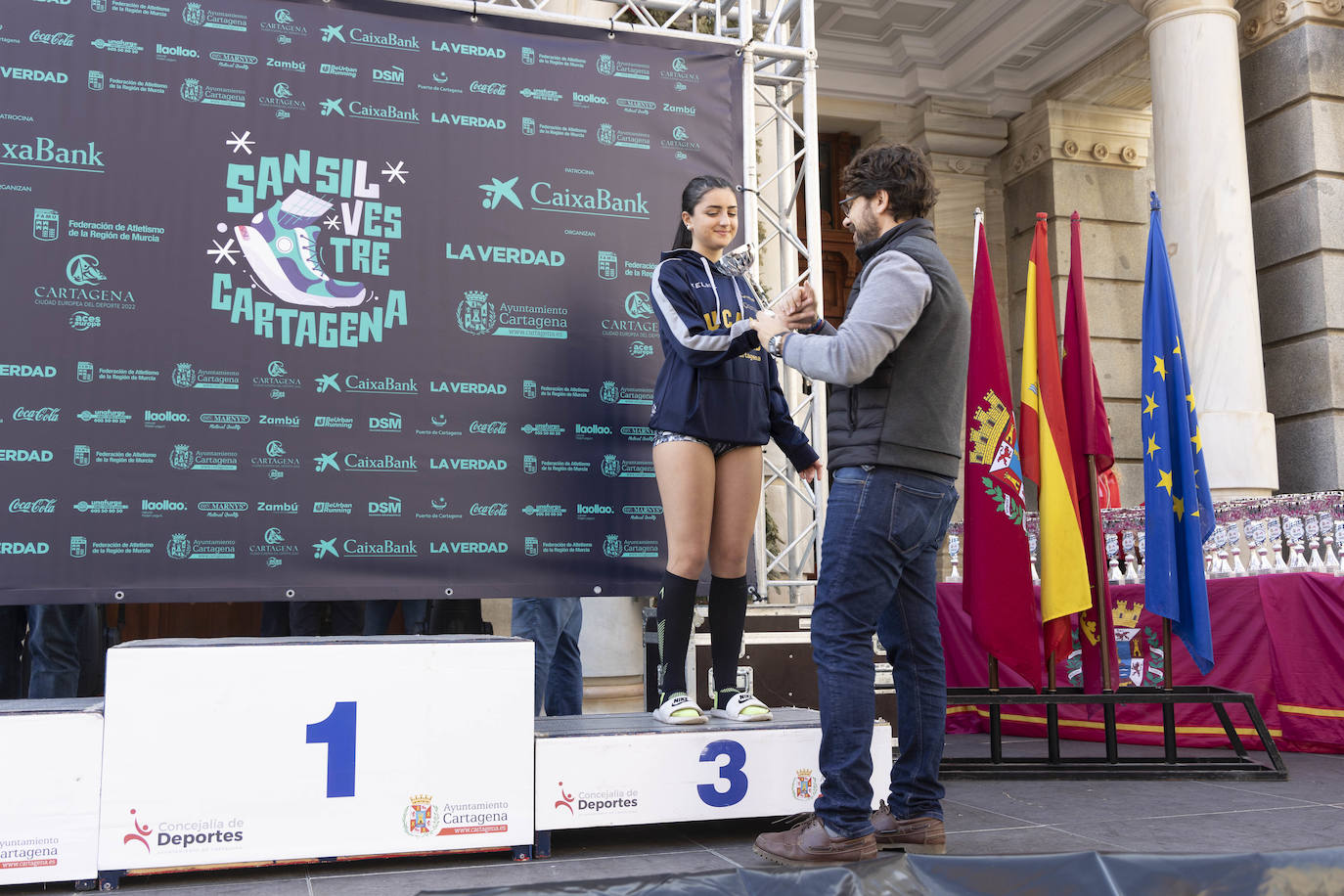 El podio de la San Silvestre de Cartagena 2022