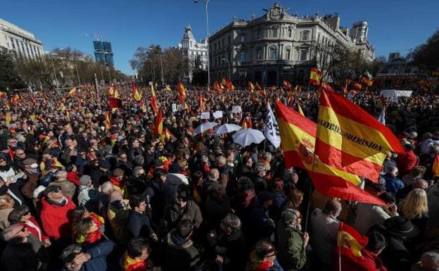 A view of the demonstration in Madrid. 