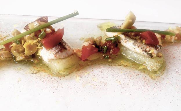 Boquerones con melón