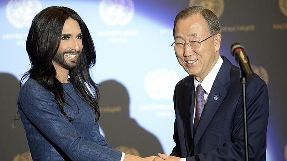 Conchita Wurst y Ban Ki-moon, juntos contra la homofobia