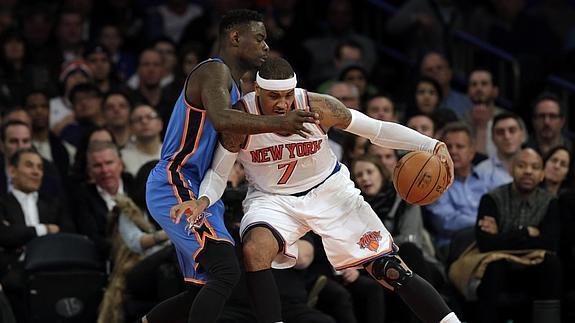 Anthony y los Knicks superan los 40 puntos de Westbrook