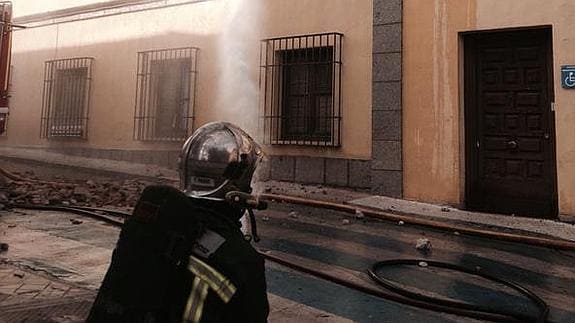 El Ayuntamiento de Brunete, en llamas