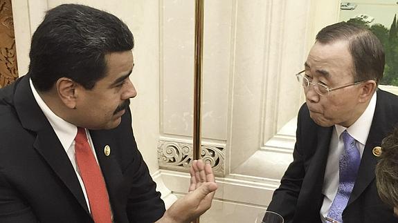 Maduro se reúne con Ban Ki-moon en plena crisis fronteriza con Colombia