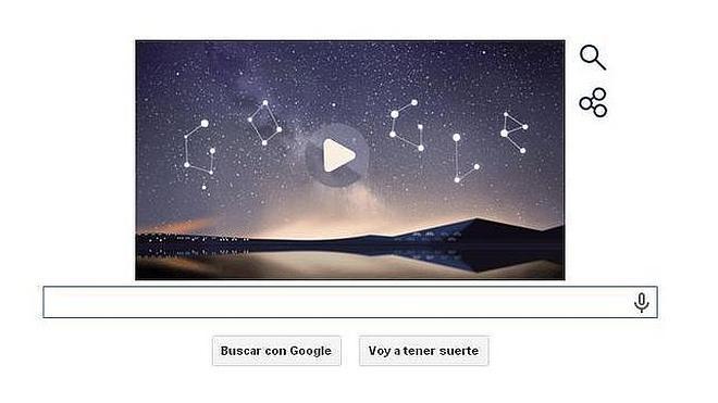 Lluvia de Perseidas en el doodle de Google