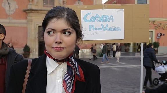 'Corvera Hacho Vueling', la inocentada de las Juventudes Socialistas