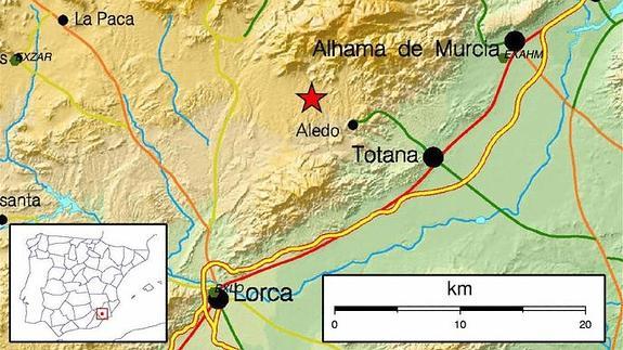 Un temblor de 2,7 grados en Aledo se deja sentir en Lorca