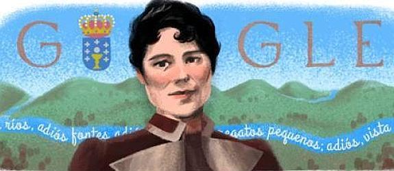 Rosalía de Castro, protagonista del doodle de Google