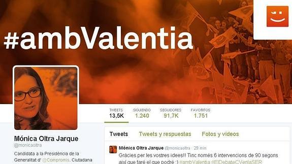 Oltra, la candidata con más seguidores en Twitter