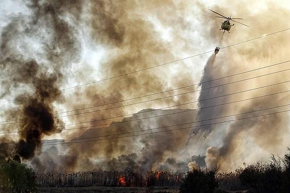 Extinguido el incendio de cañar en Fontcalent