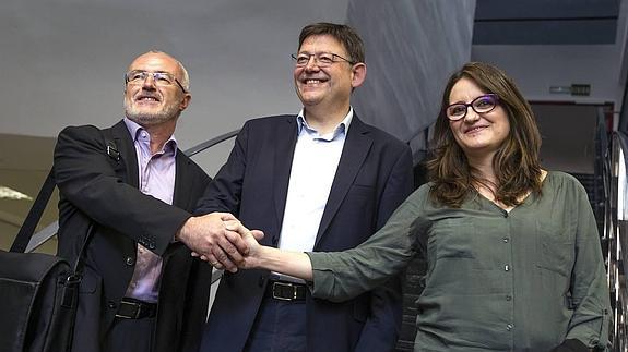 Compromís, PSPV y Podemos acaban su encuentro con «avances» en la negociación