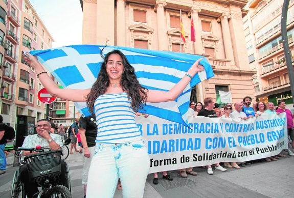 Protesta en señal de apoyo al pueblo griego