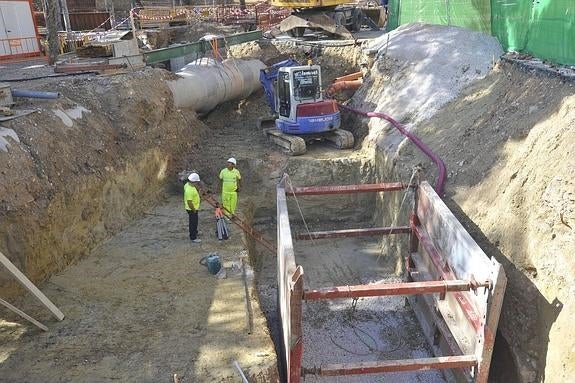 Las obras del colector de Carrús acabarán con tres meses de retraso