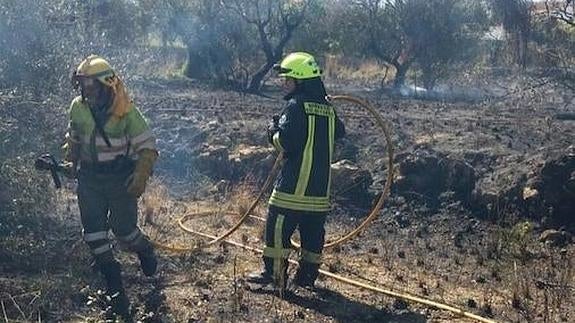 Desalojan dos viviendas en Xàbia al arder un bancal