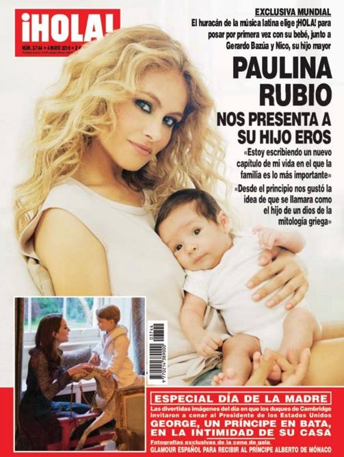 Paulina Rubio presenta a Eros, su segundo hijo