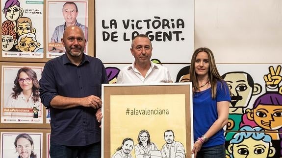 Paco Roca dibuja a Iglesias, Oltra y Garzón para la campaña de A la valenciana