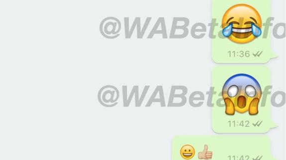 Llegan los emoticonos gigantes a WhatsApp